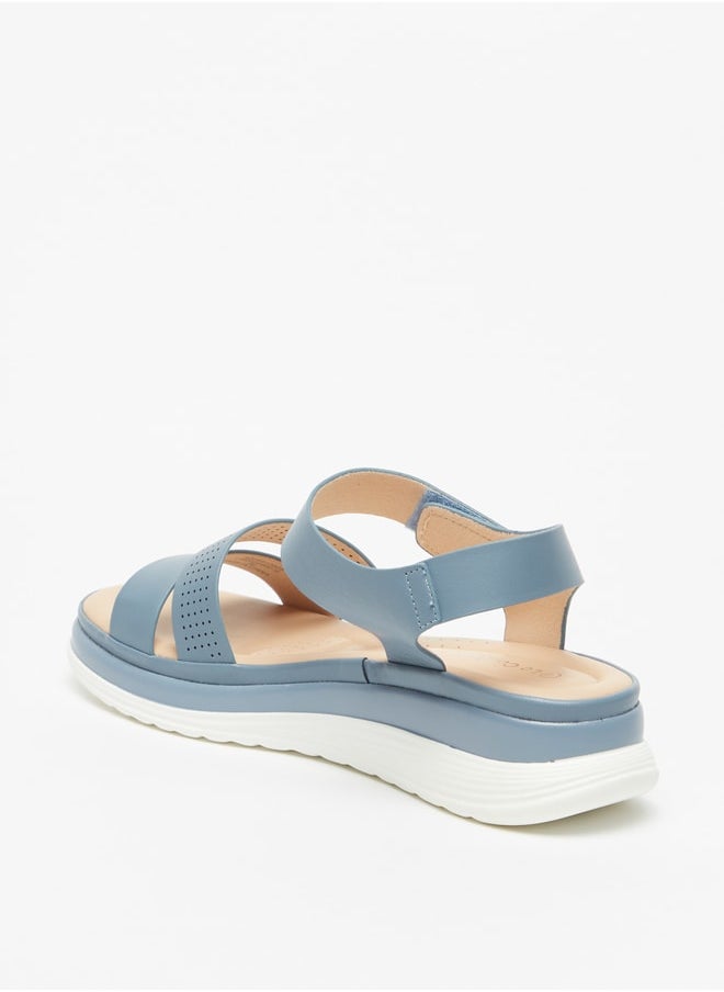 Le Confort - Womens Solid Strappy Sandals with Hook and Loop Closure - Image 1