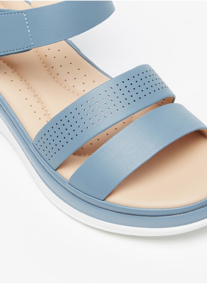 Le Confort - Womens Solid Strappy Sandals with Hook and Loop Closure - Image 1