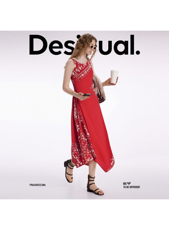 DESIGUAL asymmetric Halter Scarf Print Dress With Asymmetric Hemline For Ss25 - Image 2