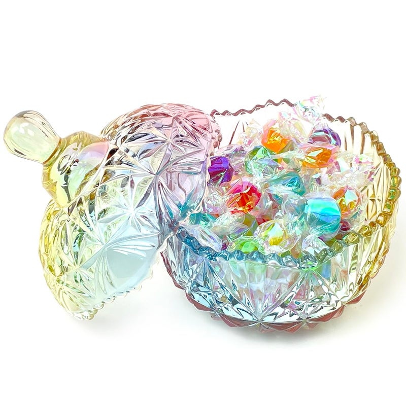 EWEIGEER Christmas Glass Candy Storage Jar Embossed Luxury With Lids Jewelry Box Jars - Image 3