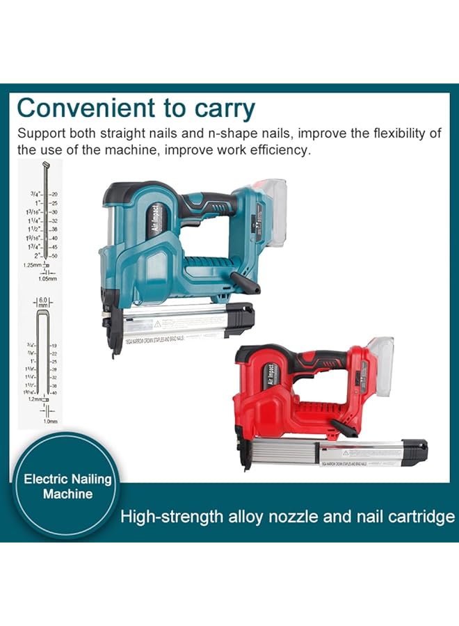إيروريكس ماكينة دق المسامير الكهربائية اللاسلكية مع 200 مسمار مقاس 32 مم و200 مسمار مقاس 50 مم بدون بطارية - Image 3
