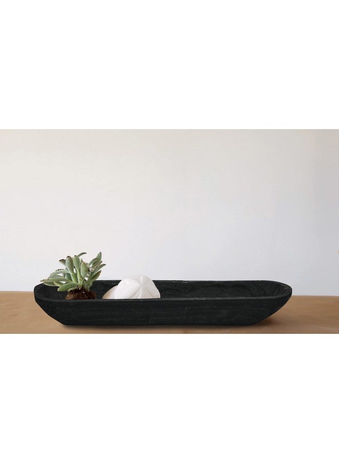 Creative Co-op وعاء زخرفي من خشب الباولونيا من كرياتيف كوبر، أسود - Image 2