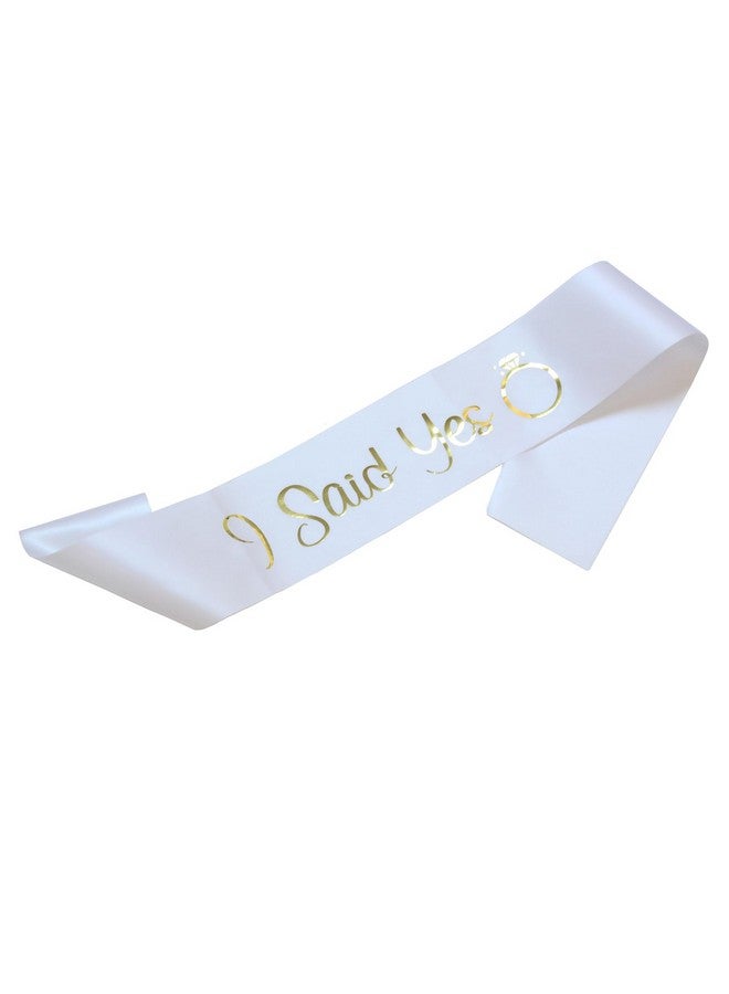 BLUPLE I Said Yes Gold Sash For Future Mrs,Engagement Proposal Bachelorette Party Sash For Bridal Shower Wedding Party Favors Accessories Supplies Engagement Gifts For Bride To Be,White (1) - Image 3