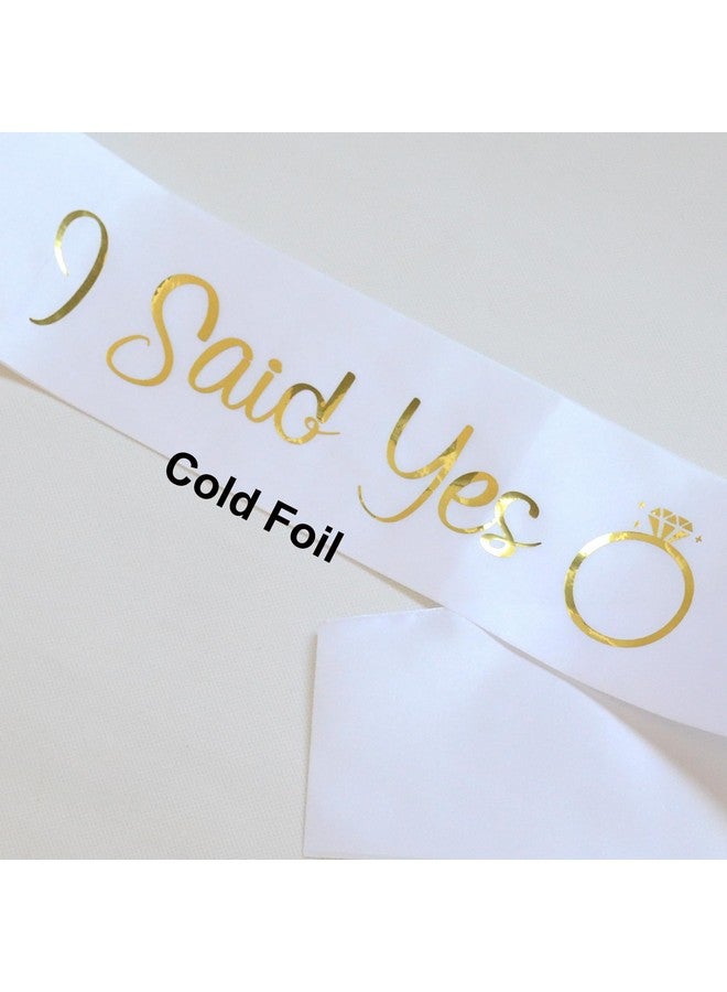 BLUPLE I Said Yes Gold Sash For Future Mrs,Engagement Proposal Bachelorette Party Sash For Bridal Shower Wedding Party Favors Accessories Supplies Engagement Gifts For Bride To Be,White (1) - Image 5