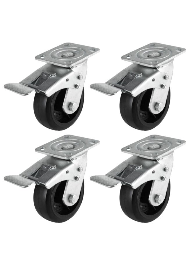 ROBUSTLINE Set Of 4 Caster Wheel 031 3 Fi x Plate Inch Heavy Gerany Type For Trolleys Furniture And Other Moving Tools 
