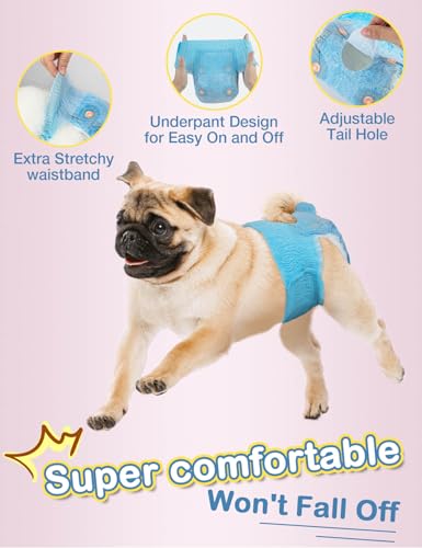 Dono Dog Diapers Female-40PCS, Disposable Pull Up Stretchy Waist Wraps for Female Puppy Dogs in Heat Period, Super Absorbent 360° Leak-Proof Doggie Puppy Diaper for Training Dog Incontinence - Image 3