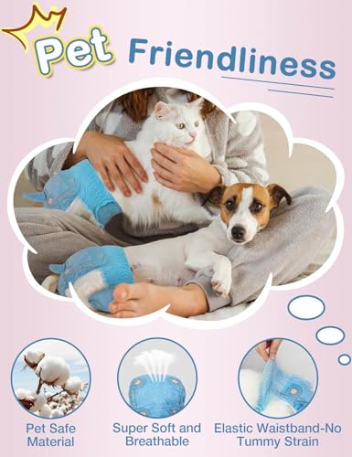 Dono Dog Diapers Female-40PCS, Disposable Pull Up Stretchy Waist Wraps for Female Puppy Dogs in Heat Period, Super Absorbent 360° Leak-Proof Doggie Puppy Diaper for Training Dog Incontinence - Image 5