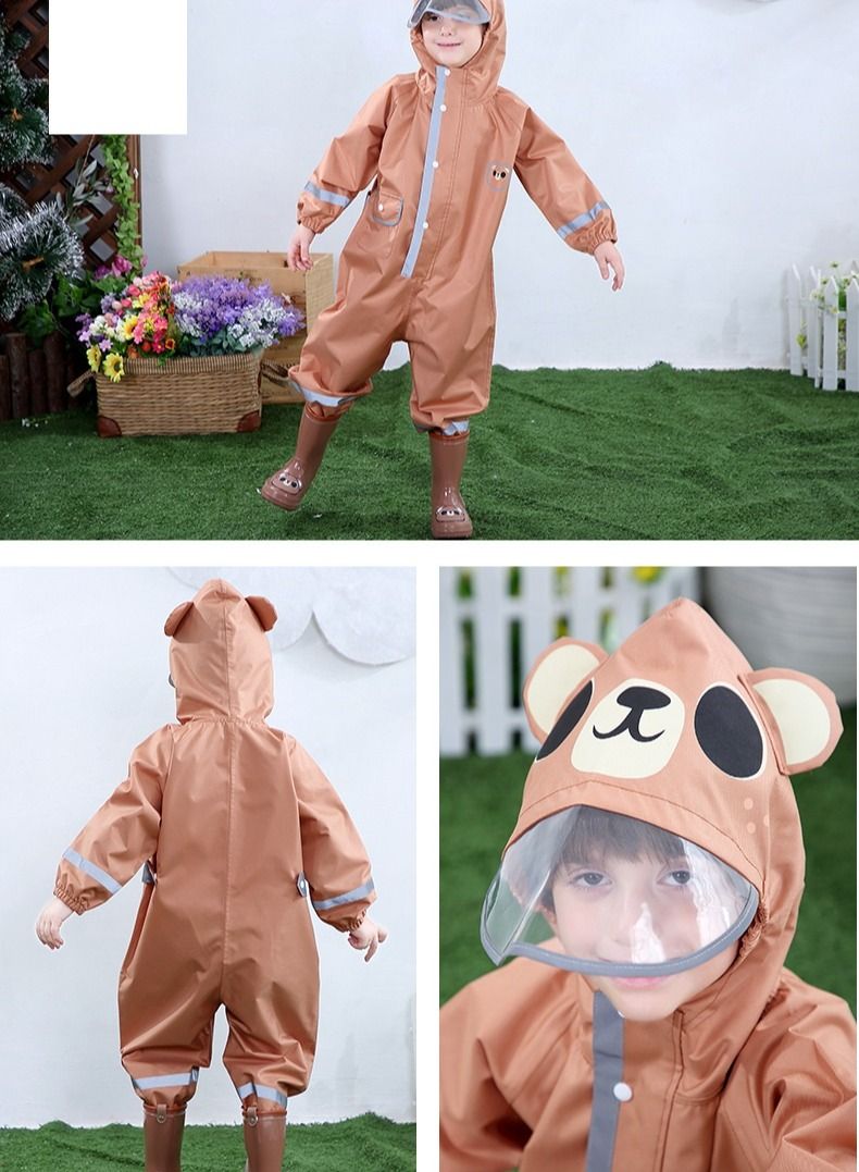 Loquat Children's One-Piece Three-Dimensional Thickened Hooded Raincoat  - Image 2