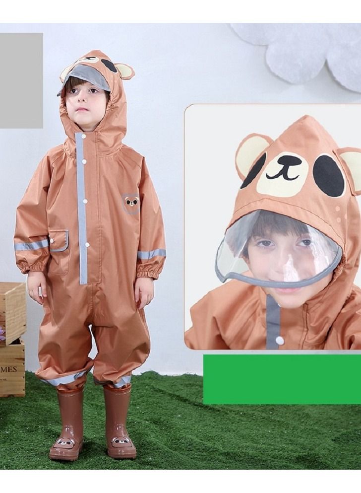 Loquat Children's One-Piece Three-Dimensional Thickened Hooded Raincoat  - Image 1