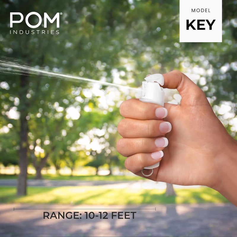 POM Pepper Spray Keychain, Quick Key Release for Instant Access, Flip Top Safety, Maximum Strength OC Formula with UV Marking Dye, 25 Bursts, 10 ft Range, 0.5 fl oz - Image 5