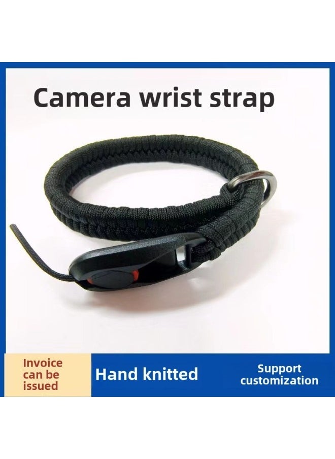 Quick Release Buckle Camera Strap Woven Camera Hand Rope SLR Micro Single Camera Camera Rope-Color:Black - Image 1