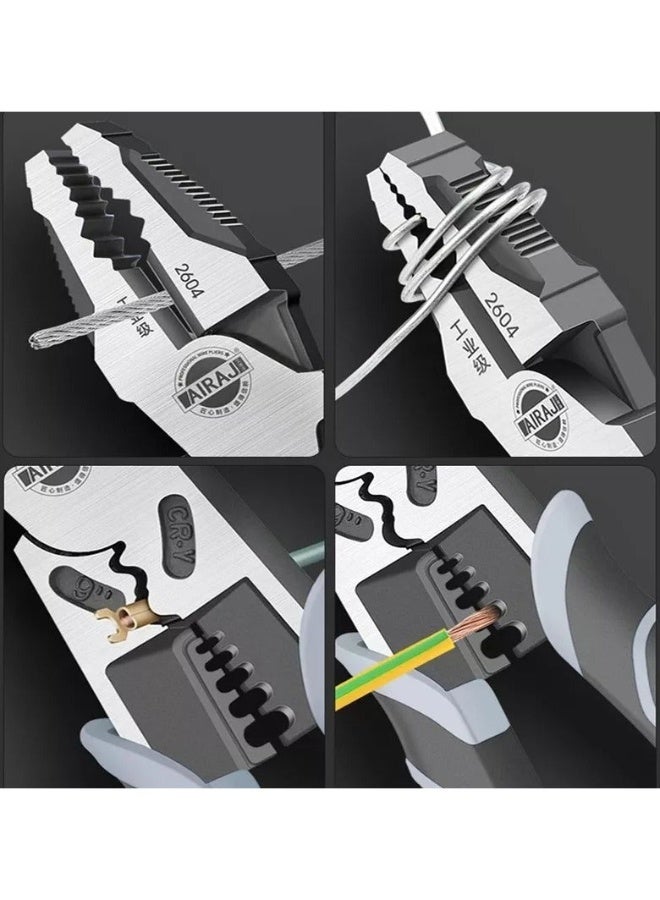 AIRAJ 5-in-1 High-Res Multifunctional Electrician's Pliers 9" Inch Wire Plier Cutter for Repairman - Image 3
