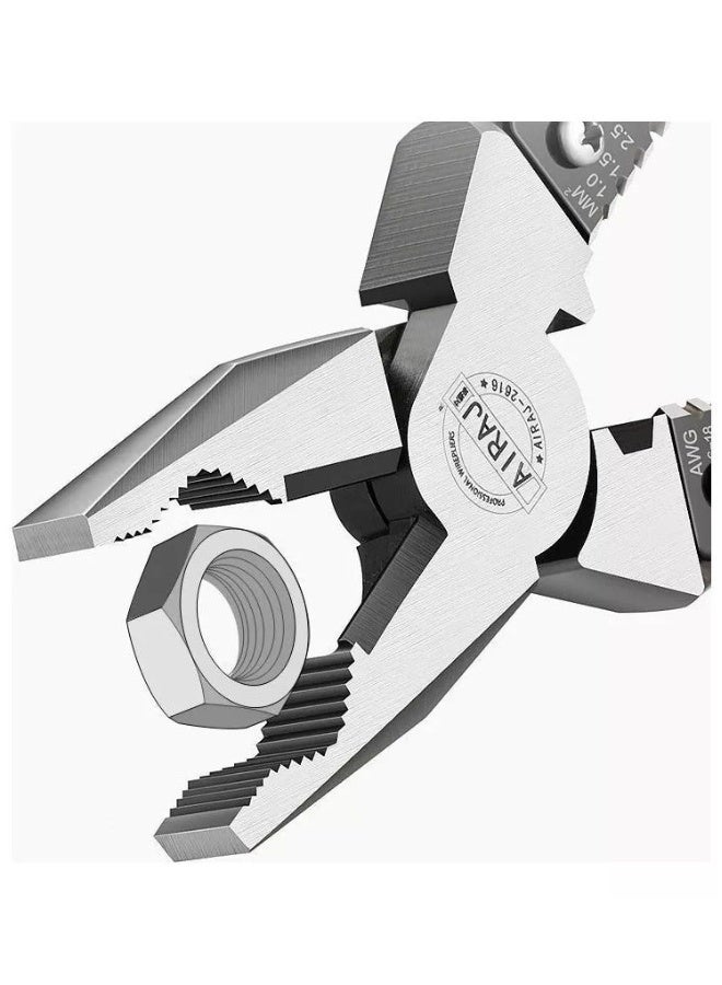 AIRAJ 5-in-1 High-Res Multifunctional Electrician's Pliers 9" Inch Wire Plier Cutter for Repairman - Image 4