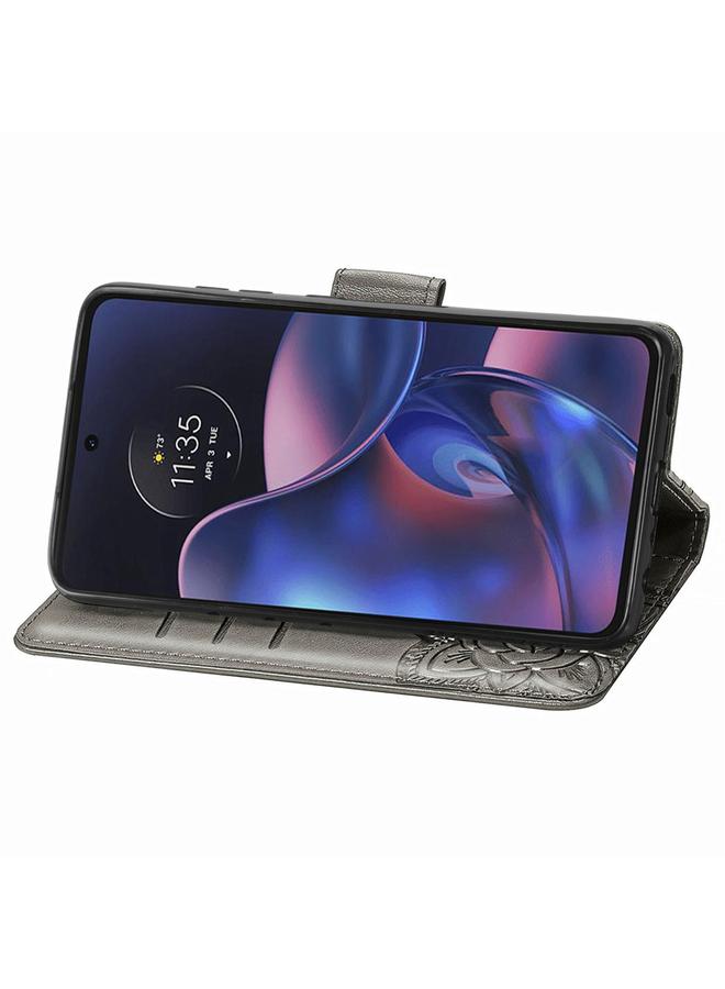 S-TOP Case For Motorola Edge 2022 Butterfly Love Flower Embossed Flip Leather Phone Case - Image 4