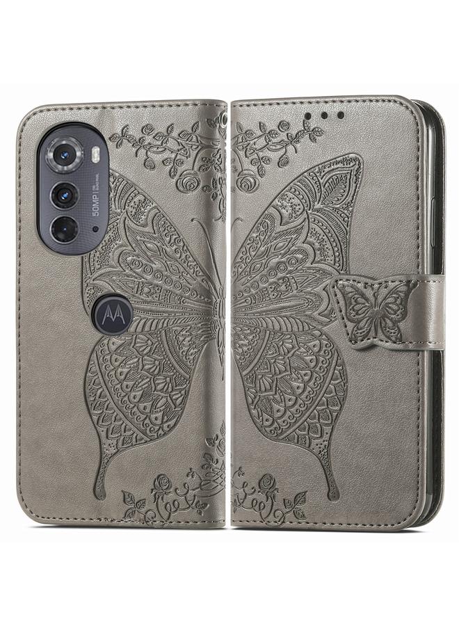 S-TOP Case For Motorola Edge 2022 Butterfly Love Flower Embossed Flip Leather Phone Case - Image 2