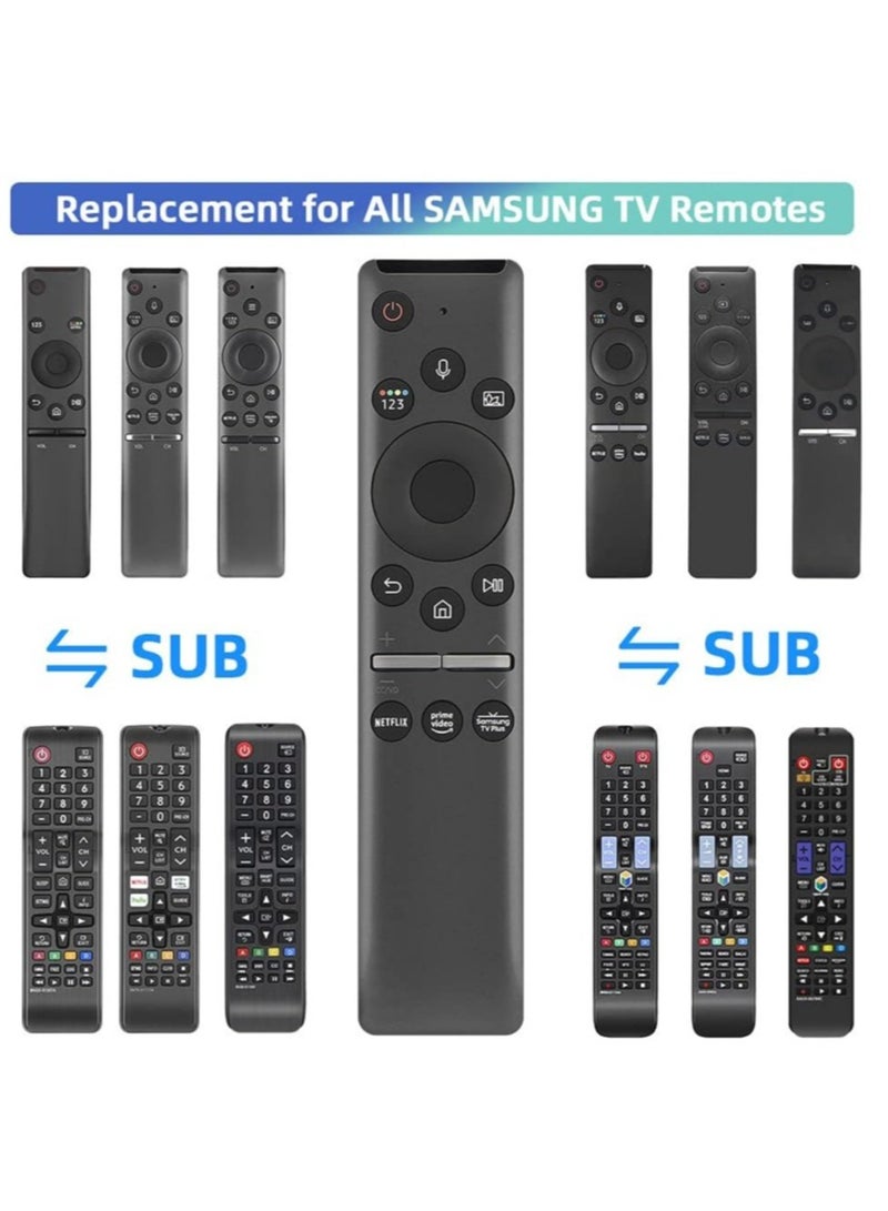 Universal Voice Remote Control for Samsung TV Remote All Samsung LED QLED UHD SUHD HDR LCD HDTV 4K 3D Curved Smart TVs, with Shortcut Buttons for Netflix, Prime Video, Samsung Plus - Image 2