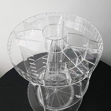 JOYWENG JOYWEE Makeup Organizer 360 Degree Rotating Adjustable Cosmetic Storage Display Case 8 Layer Clear Adjustable DIY Capacity Fits JewelryMakeup Brushes Lipsticks and MoreTransparent - Image 4