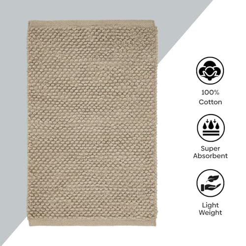 haus & kinder Cotton Chenille Door Mat 1700 GSM | Ultra Soft Absorbent Anti Skid Bath Mat for Bathroom, Entrance & Kitchen | Thick Floor Mat | Beige | 45 x 70 cm - Image 4