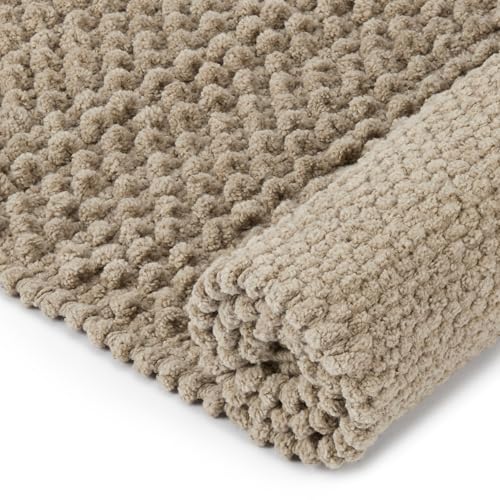 haus & kinder Cotton Chenille Door Mat 1700 GSM | Ultra Soft Absorbent Anti Skid Bath Mat for Bathroom, Entrance & Kitchen | Thick Floor Mat | Beige | 45 x 70 cm - Image 2