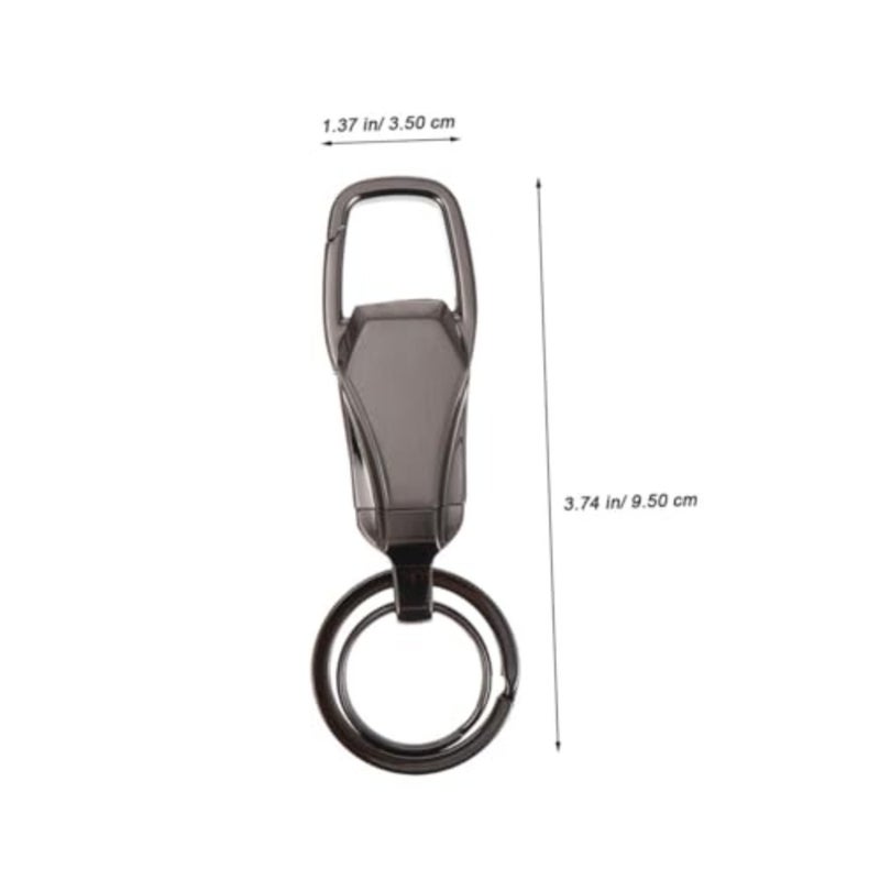 Portable Metal Key Chain with Push Spring Decorative Dog Leash Stand Space Saving Key Ring Holder Easy Access Black Waist - Image 2