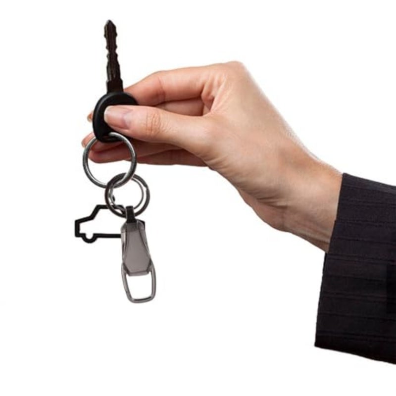 Portable Metal Key Chain with Push Spring Decorative Dog Leash Stand Space Saving Key Ring Holder Easy Access Black Waist - Image 4