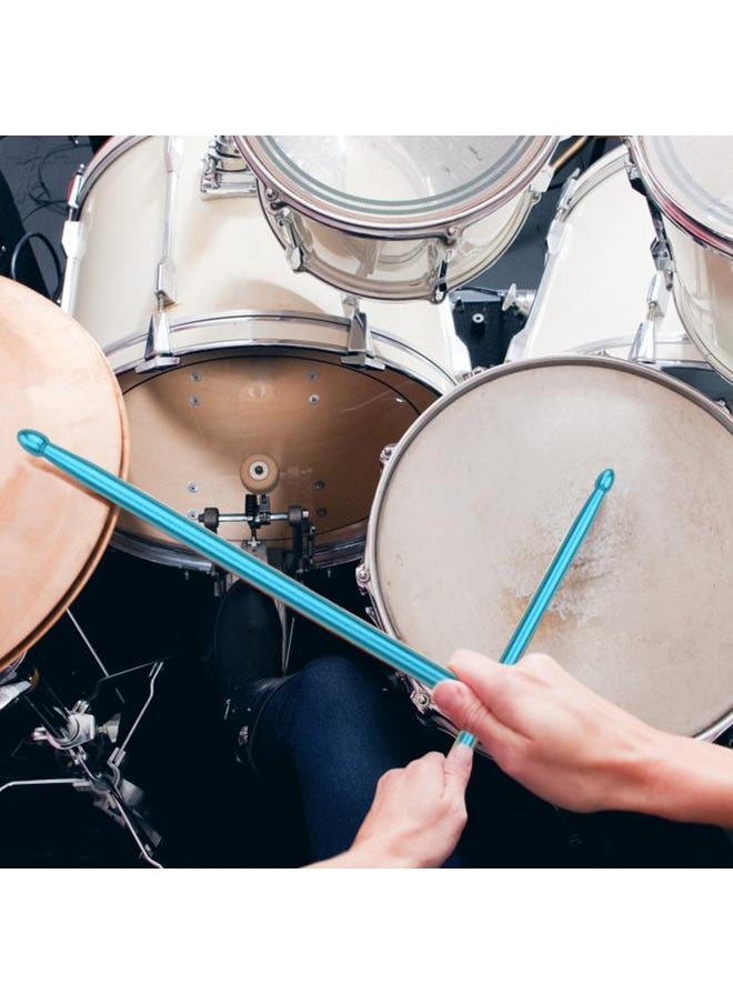 Thoraya 1 pair 5A Metal Drumsticks Aluminum Alloy Drum Stick for Jazz Drum and Drum Mute Pad (Blue)  - Image 3