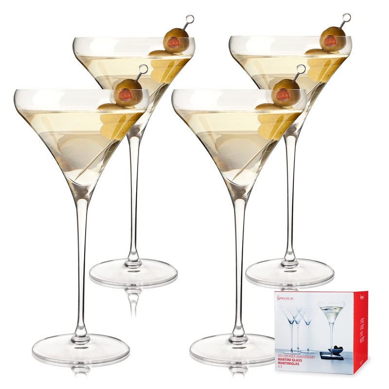 Spiegelau Willsberger Martini Glasses Set of 4  EuropeanMade Crystal Modern Cocktail Glasses Dishwasher Safe Professional Quality Cocktail Glass Gift Set  92 oz