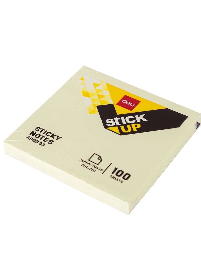 Deli 12-Pad Yellow Sticky Notes 3x3 Inch A00353 - Image 3