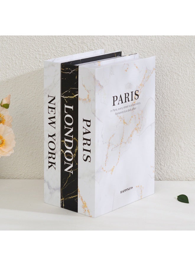 GuRiver 3pcs Modern English Minimalist Faux Book Foldable Decorative Sample Room Display For Hotel Library Decoration - Image 2