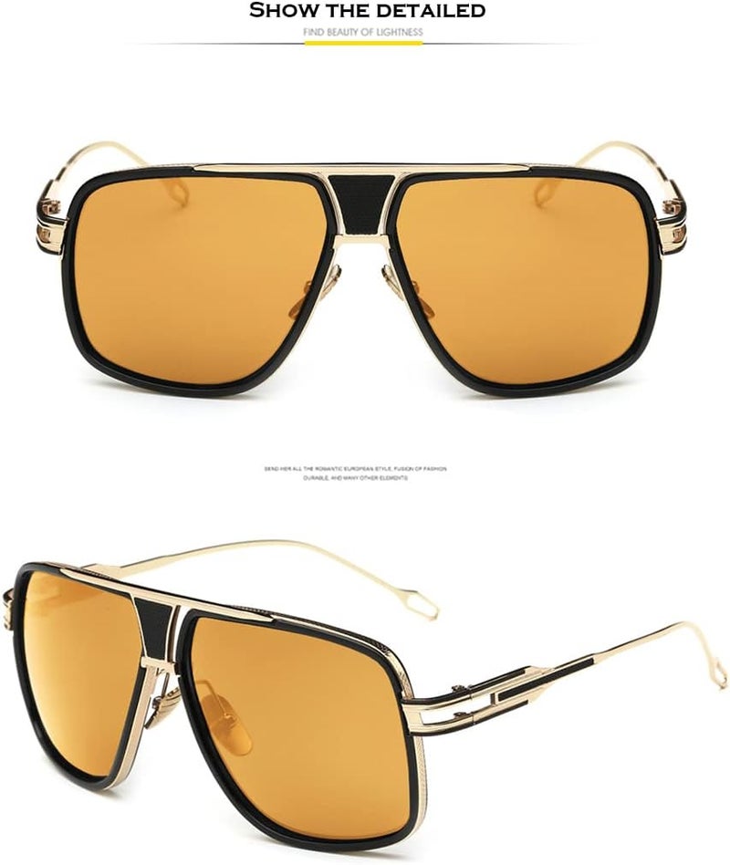 GOBIGER Aviator Sunglasses for Men 100% UV Protection Goggle Alloy Frame with Case - Image 2