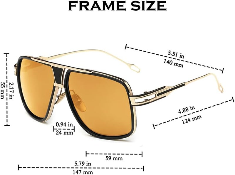 GOBIGER Aviator Sunglasses for Men 100% UV Protection Goggle Alloy Frame with Case - Image 3