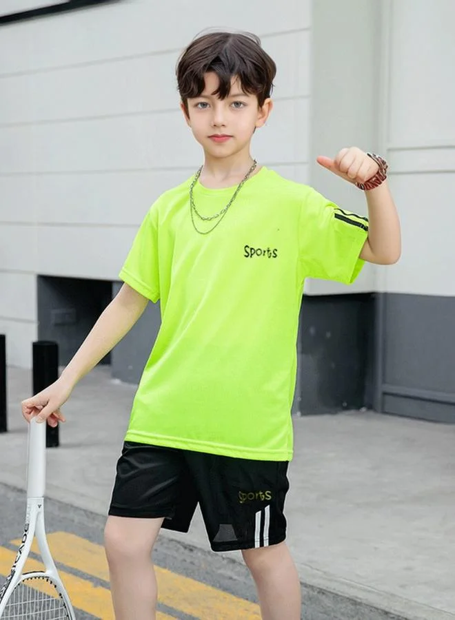 Take Two Boys Slogan Print T-Shirt and Shorts Set