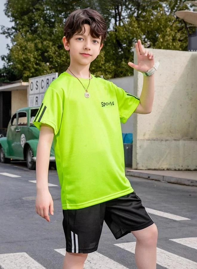 Take Two Boys Slogan Print T-Shirt and Shorts Set