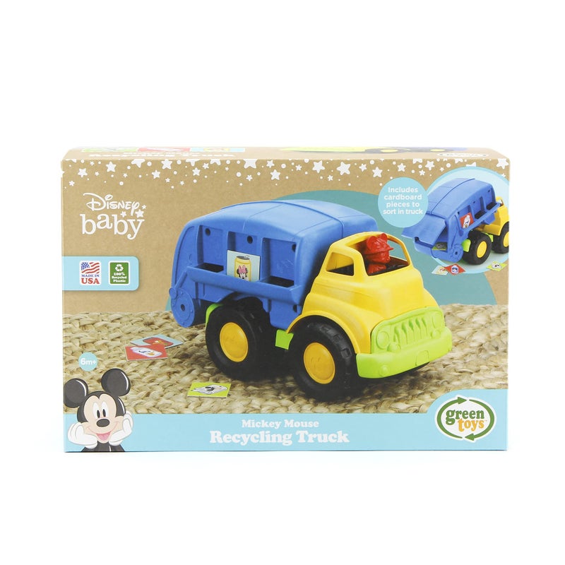Green Toys Disney Baby Exclusive Mickey Mouse Recycling Truck, Blue - Pretend Play, Motor Skills, Kids Toy Vehicle. No BPA, phthalates, PVC. Dishwasher Safe, Recycled Plastic, Made in USA. - Image 5