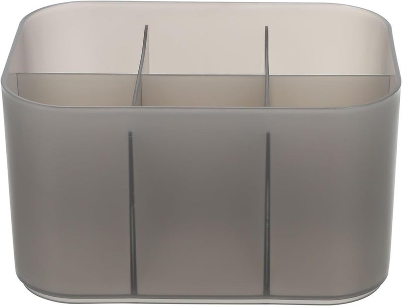 Manicure Tool Storage Case with 6 Compartments, Black Desktop Storage Box for Nail Art Pens and Brushes, Nail Tools Organizer for Salon and Home Use - Image 1