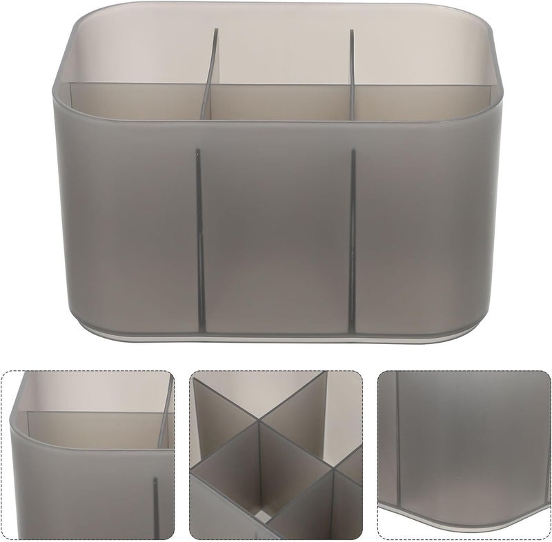 Manicure Tool Storage Case with 6 Compartments, Black Desktop Storage Box for Nail Art Pens and Brushes, Nail Tools Organizer for Salon and Home Use - Image 5