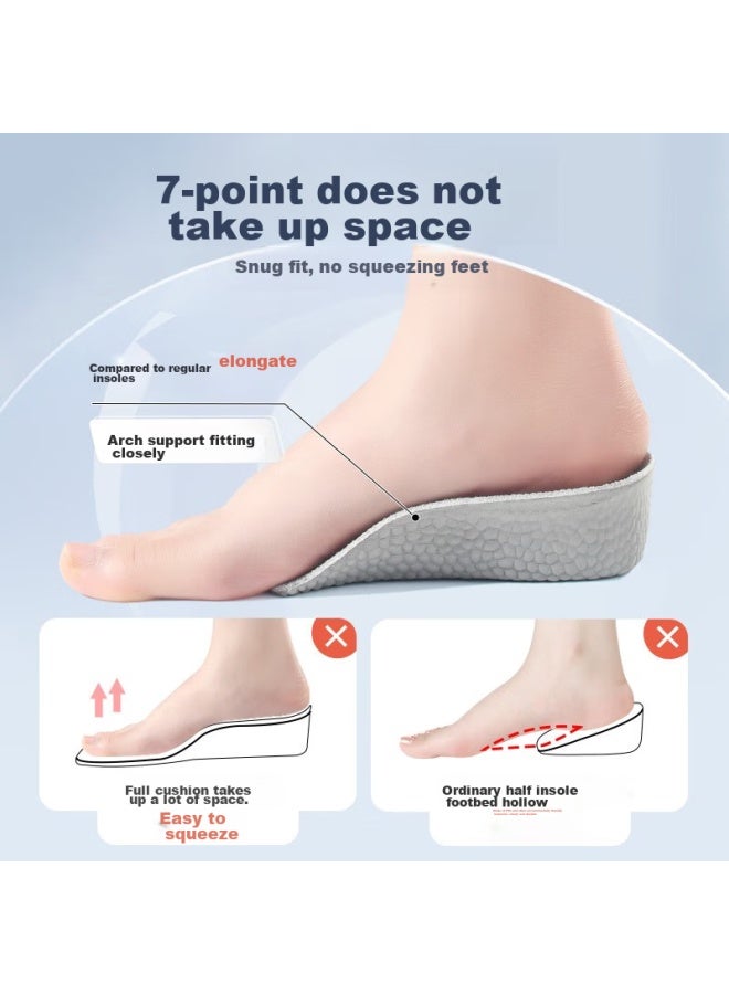 Magal Maigaole Height-increasing Insoles, Shock-absorbing, Invisible, Mid-calf, Comfortable, Lightweight, Arch Support, Gray, Women's Size 3.5cm - Image 4