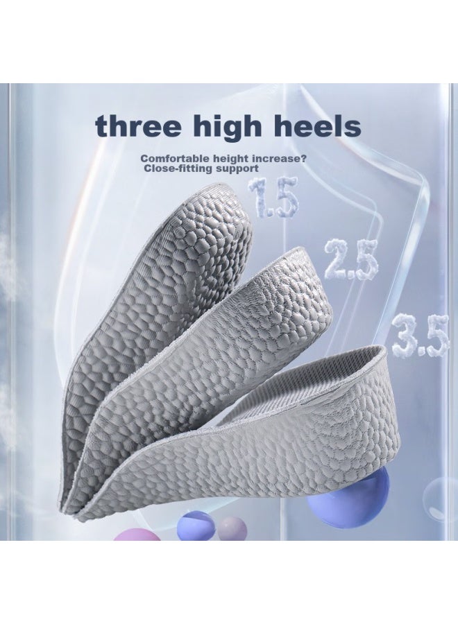 Magal Maigaole Height-increasing Insoles, Shock-absorbing, Invisible, Mid-calf, Comfortable, Lightweight, Arch Support, Gray, Women's Size 3.5cm - Image 5