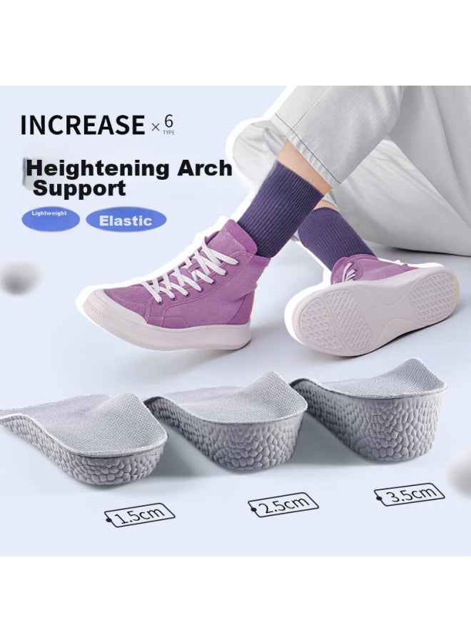 Magal Maigaole Height-increasing Insoles, Shock-absorbing, Invisible, Mid-calf, Comfortable, Lightweight, Arch Support, Gray, Women's Size 3.5cm - Image 1