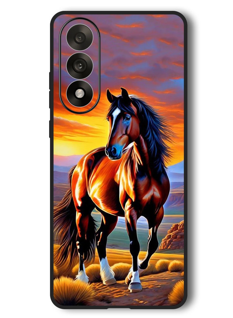 Theodor Case Compatible with OnePlus Nord 5 6.83 Inch Protection Shockproof Bumper Cover Horse Painting - Image 1