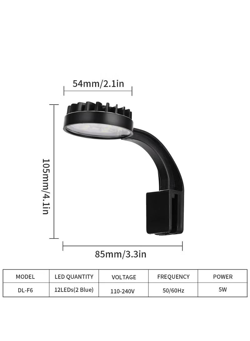 MUMO LED Aquarium Light Clip on Lamp Aquatic Plant Lighting USB No Stroboscopic Eye Protection Clamp Light Leds for Small Fish Tank Saltwater Aquariums Planted Tank 220v - Image 5