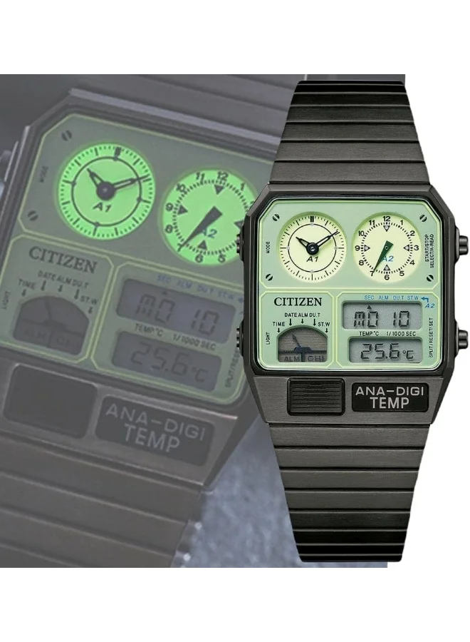 CITIZEN Citizen Analog-Digital Luminous Black Stainless Steel Watch JG2147-85X