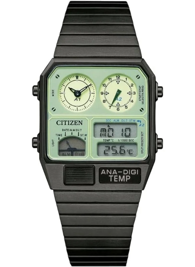 CITIZEN Citizen Analog-Digital Luminous Black Stainless Steel Watch JG2147-85X