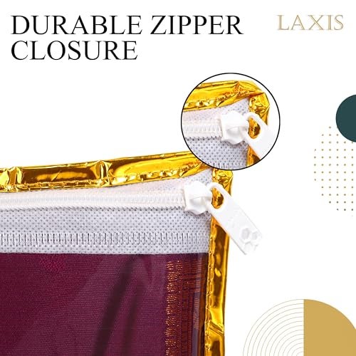 LAXIS® Single Saree Cover, Saree Bags, Transparent Saree Covers with Zip for Storage, Dust & Waterproof, Wardrobe Saree Packing, Size-36x42x2 CM (Pack of 10, Navy Blue) - Image 5