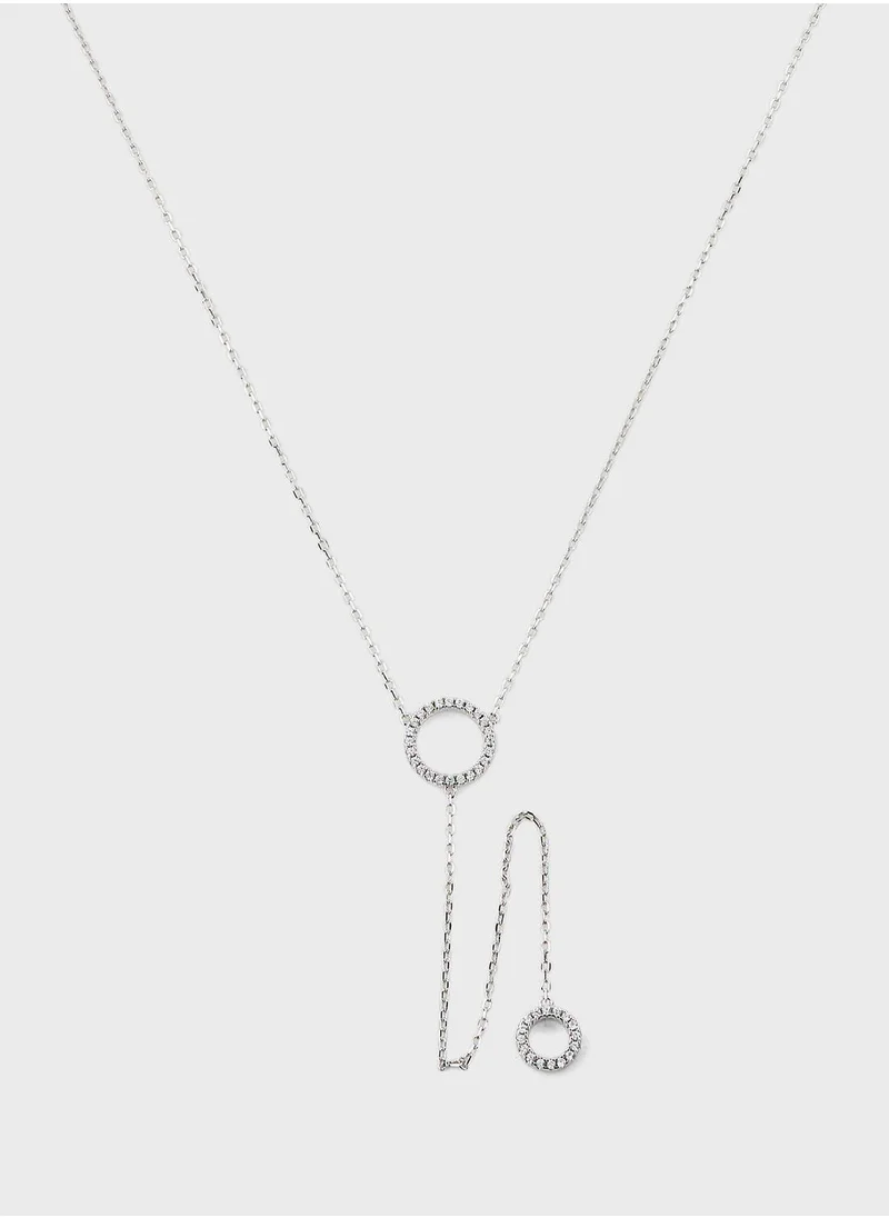 MOMNT Lariat Circle Necklace