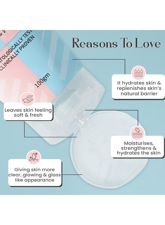 Glamveda Korean Rice & Ceramide 3 Step Face Wash, Face Scrub & Peel Off Mask For Women & Men| Reduces Signs of Ageing & Skin Brightening | For Dry to Combination Skin Type - Image 2