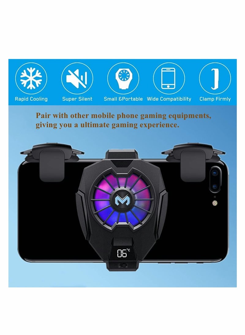 Loquat Mobile Phone Cooler, Semi Conductor Heatsink Cellphone Cooling Fan for Gaming/Video Live/Vlog, Support 65-85mm Wide Smartphone Black Mobile Radiator Cooler  - Image 5