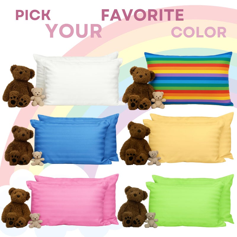 kinder Fluff Mini Toddler Pillow (2-Pack) 10x15in â€“ Travel & Nursery Pillows for Kids â€“ Hypoallergenic, Machine Washable, Lump-Free â€“ for Toddlers 2 Pink- XS - Image 5