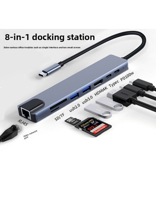 Hot Eight-in-one Type-c Development Dock To Hdmi Laptop Usb Splitter Card Reader Transfer-Number Of Interfaces:3-in-1 Hdmi4k  - Image 2