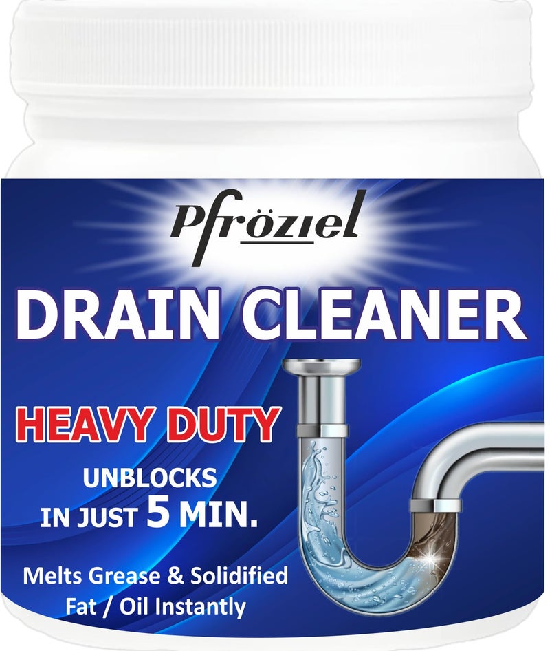 Pfroziel Drainage Block Remover 400 G | Fast-Acting, Non-Toxic & Odorless Drain Cleaner Powder | Caustic Soda for Drain Cleaning | Sink Cleaner & Drainage Cleaner - Image 1